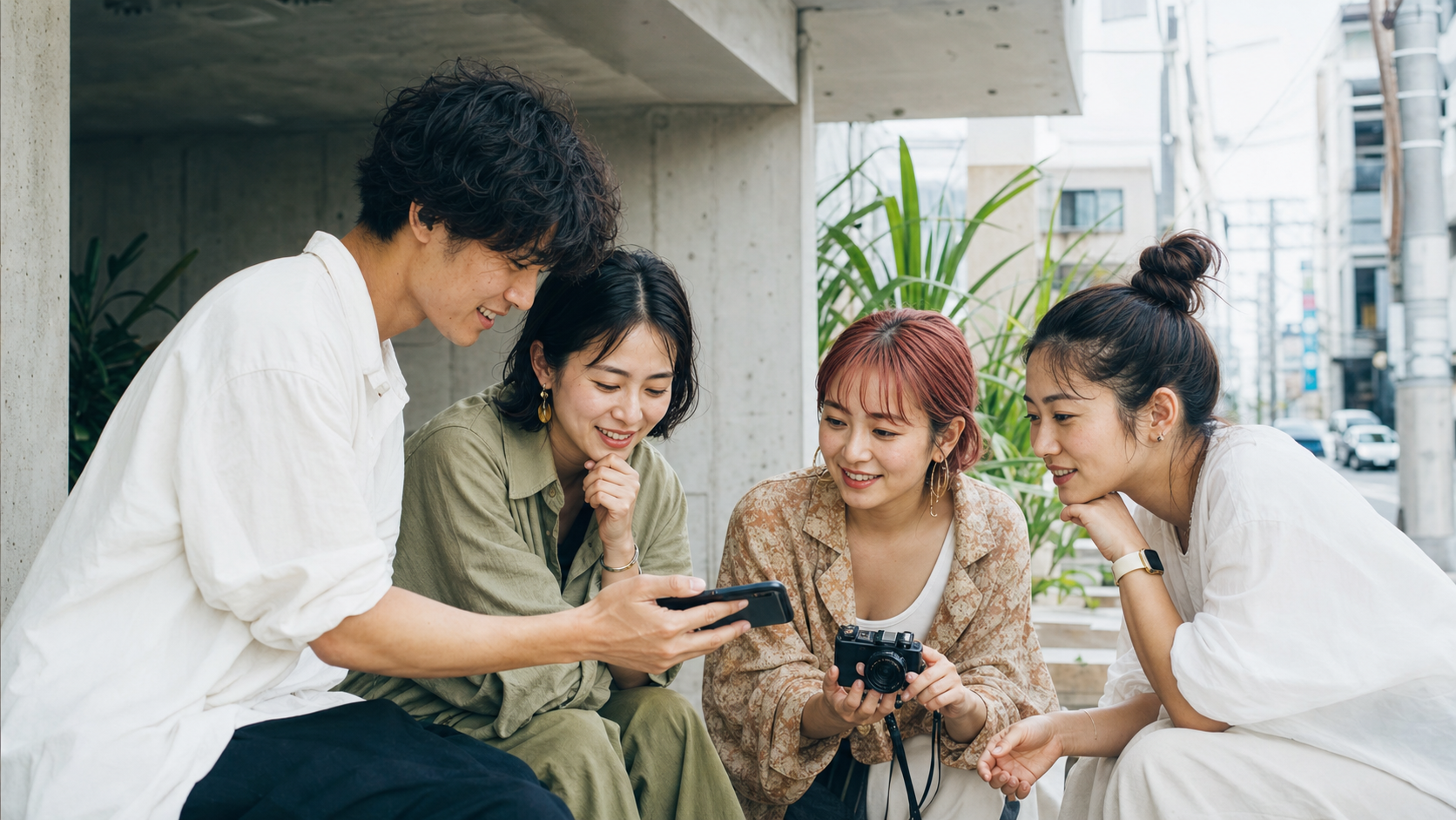 クリエイターたちが投稿の反応を確認している様子